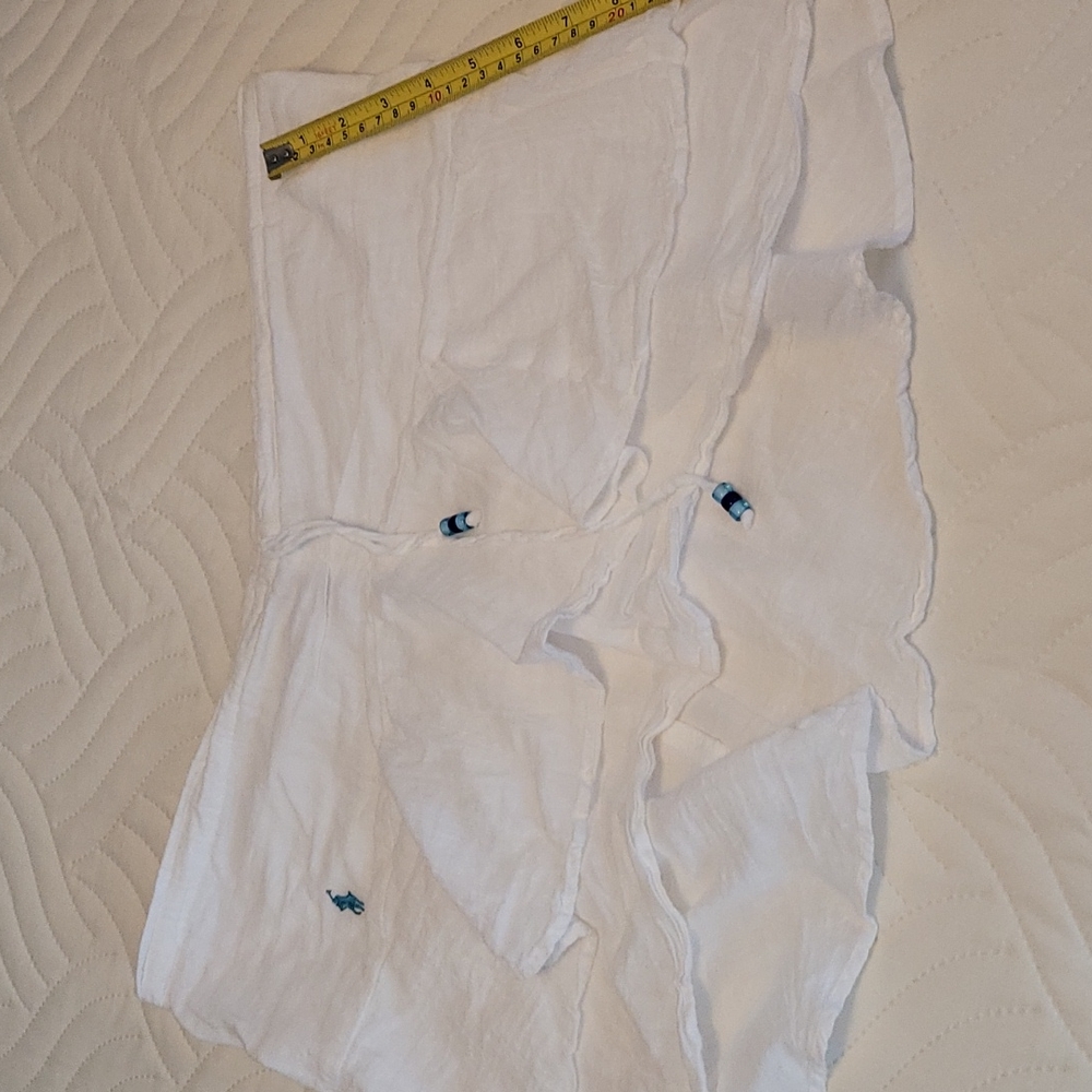 White cotton tier Polo skirt / swim coverup - 10 tiered - Picture 9 of 13
